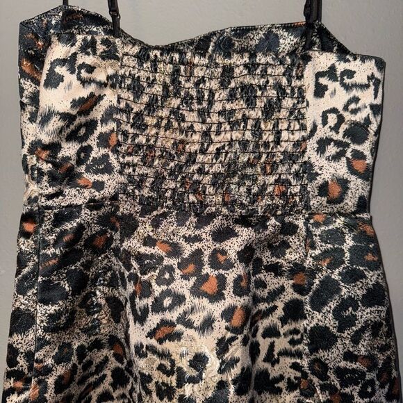 Urban Outfitters Spaghetti Strap Bodycon Slit Leopard Dress XS NEW #719 - Picture 6 of 12